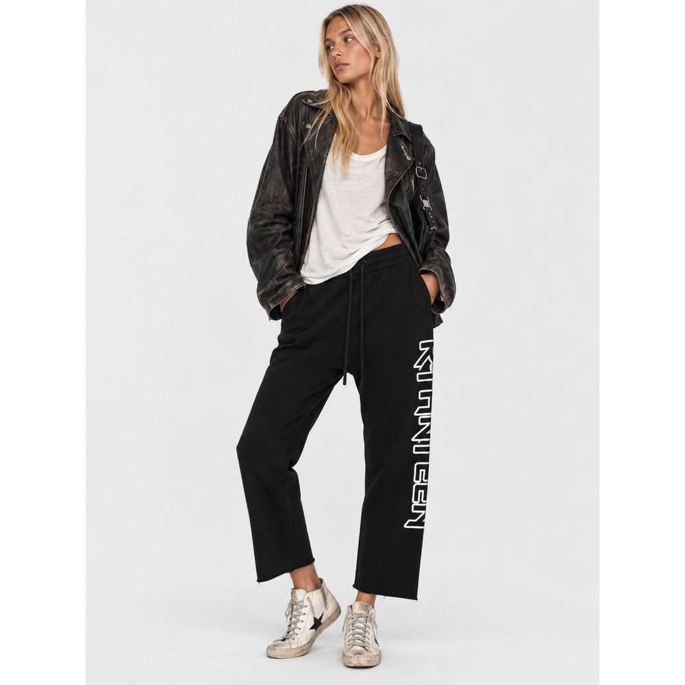 R13 Rare Surplus Black Drop Crotch Sweatpants Japanese Fabric Graphic L